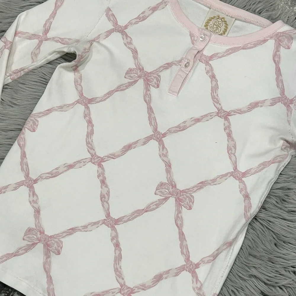 The Beaufort Bonnet Company Girls Pink Bow 2pc Pajamas Size 14‎